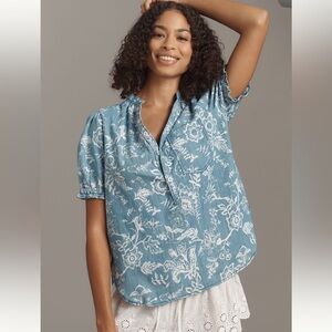 Pilcro The Aly Puff-Sleeve Blouse